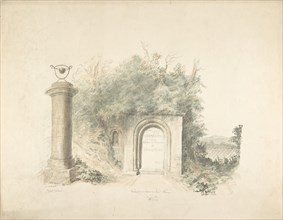 Title Page to a Group of Plans, Elevations and Scenic Interiors of Lea Castle, Worcestershire, Containing a View of New Front to the Ice House, 1816.