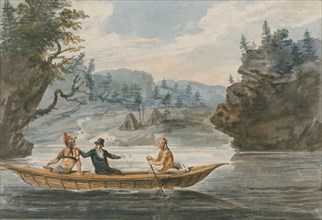 Two Indians and a White Man in a Canoe, 1811-ca. 1813.