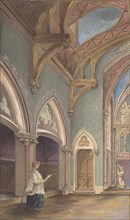 View of Interior with Figures, Saint Clotilde, second half 19th century.