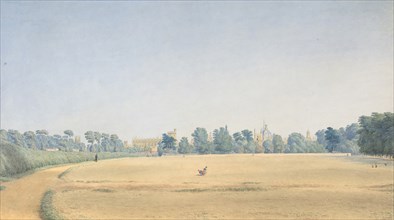 View of University Park looking towards New College, Oxford, after 1825.