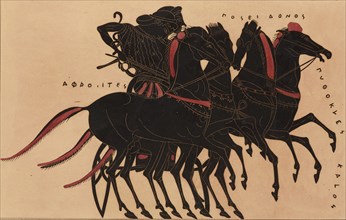 Print of the Decoration on a Greek Amphora, showing Aphrodite driving Poseidon in a Chariot, c1858.