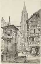 The Rue Mercière and west Front of Strasbourg Cathedral, 1833.