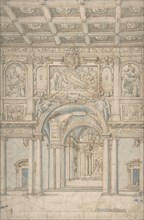 Study of the Interior of Santa Maria Maggiore in Rome., 1621-46.