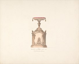 Elevation of a Pulpit, Front View, R. Edmundson & Sons, early 19th century.