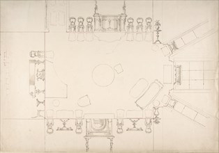 Plan and Elevations of a Music Room, early 19th century.