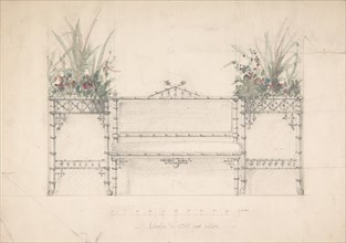 Design for Chinois Bench and Planters, 19th century.