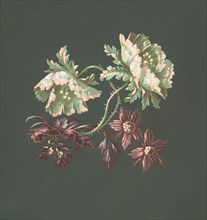 Two Roses and Two Small Flowers, 19th century.