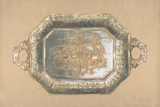 Design for an Embossed Silver Platter, 19th century.