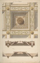 Details of the Coffered and Beamed Ceiling in Santa Maria Maggiore, Rome, 19th century.