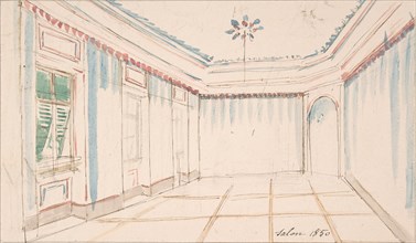 Drawing of an Interior: Salon, 1850.