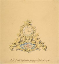 Design for a Clock with Two Cherubs, 19th century.