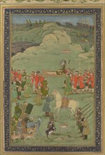 The Emperor Aurangzeb Carried on a Palanquin, ca. 1705-20.
