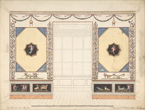 Design for a Room in the Etruscan or Pompeian style (Elevation), 1833.