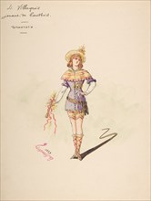 Costume Design for "4 Villageois jouant au hautbois" [a]; Descriptive Sheet of Costume Accessories [b], n.d..