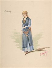 Costume Design for "Andrey" [a]; Descriptive sheet of Accessories [b], 1889.