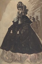 A Lady in a Bonnet and Coat, 19th century.