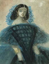 Young Woman in a Blue and Black Dress, ca. 1863 (?).
