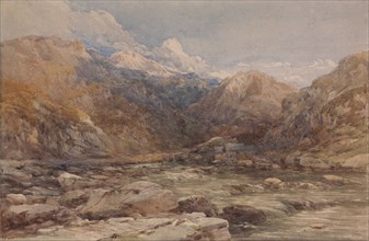 River Landscape in Wales, ca. 1850.