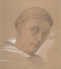 Study of the Head of St. Augustine, for the painting of the Madonna and Child with Saint Augustine and Bonifacius (1846), 1846.