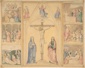 Christ on the Cross with Six Scenes from the Life of Christ, ca. 1850.