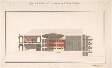 Project for the New Theater at St. Quentin (Aisne) - Section, ca. 1841.