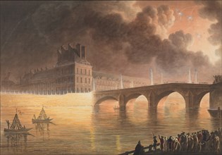 Fête pour la Paix Générale donnée à Paris le 18 Brumaire. Pont Royal, 1801-2.