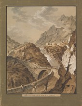 Devil's Bridge toward the Gothard Mountain in Switzerland, 1785-1824.