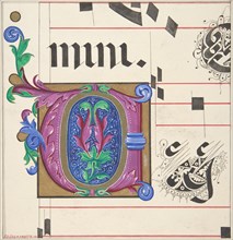 Illuminated Initial from Hymnal, 1830-62.