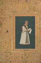Portrait of Mulla Muhammad Khan Vali of Bijapur, Folio from the Shah Jahan Album, recto: ca. 1620; verso: 1537-47.