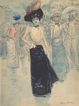 A Parisienne on a Crowded Street, ca. 1880-1907.