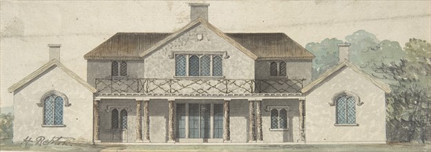 Design for a Cottage Ornée in the Tudoresque Style, late 18th-early 19th century.