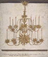Design for a Chandelier with Sixteen Candles, 1632.