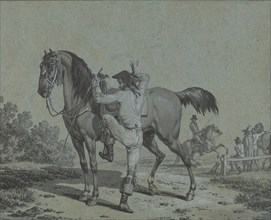 Man Mounting a Horse, .
