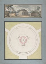Project for a Temple Dedicated to the Trinity, Elevation and Plan, ca. 1783.
