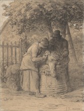 Sheepshearing Beneath a Tree, ca. 1854.