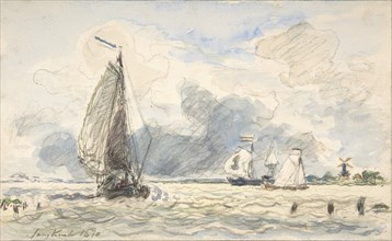 Dutch Fishing Boats, Verso: Sketches of Boats, 1870.