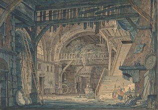 Stage Set Design of an Ancient Roman Ruin being Converted into a Barn, late 18th-mid-19th century.