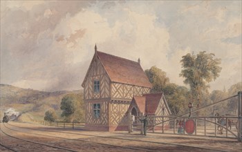 Tudor Style Rural Train Station and Railroad Crossing, 1844-77.
