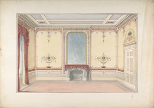 Interior: Fireplace wall, 19th century.