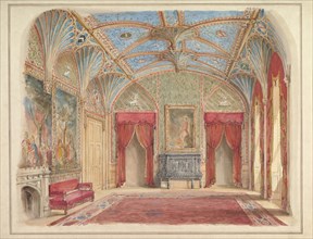 Design for the Decoration of the Drawing Room at Eastnor Castle, Hertfordshire, ca. 1850.