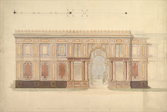 Elevation and Cross-Section of of Gallery Wall, 19th century.