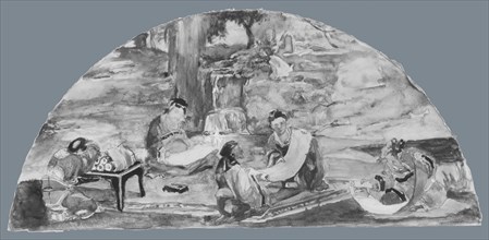 The Recording of Precedents: Confucius and His Pupils Collate and Transcribe Documents in Their Favorite Grove; colour Study for Mural, Supreme Court Room, Minnesota State Capitol, Saint Paul, 1903.