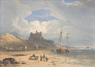Bamborough Castle from the Northeast, with Holy Island in the Distance, Northumberland, 1827.