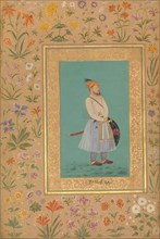 Portrait of Qilich Khan Turani, Folio from the Shah Jahan Album, recto: ca. 1640; verso: ca. 1530-50.