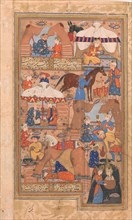 Yusuf is Drawn Up from the Well, Folio from a Yusuf and Zulaikha of Jami, second half 16th century.