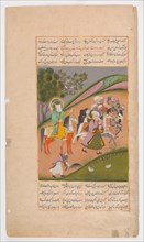 Muhammad and His Followers Going to Battle, Folio from a Hamla-yi Haidari, ca. 1820.