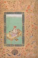 The Emperor Shah Jahan with his Son Dara Shikoh, Folio from the Shah Jahan Album, verso: ca. 1620; recto: ca. 1530-50.