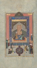 Bahram Gur in the Dark Palace on Saturday, Folio 207 from a Khamsa (Quintet) of Nizami, A.H. 931/A.D. 1524-25.