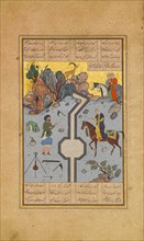 Farhad Carves a Milk Channel for Shirin, Folio 74 from a Khamsa (Quintet) of Nizami, A.H. 931/A.D. 1524-25.