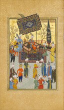 Khusrau Seated on his Throne, Folio 64 from a Khamsa (Quintet) of Nizami, A.H. 931/A.D. 1524-25.